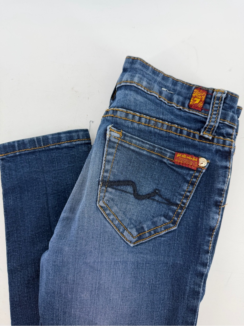 7 For All Mankind Dark Blue The Skinny Jeans Size 8